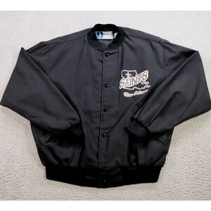 Vintage New Orleans Saints Jacket Mens Large Black Dunbrooke NFL Bomber Rare 70s